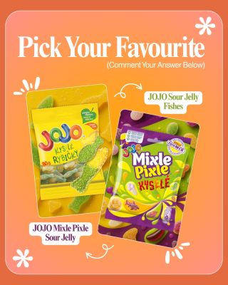 Which team are you on? 🍬💛💜 The ultimate battle: JOJO Sour Jelly Fishes 🐟 vs JOJO Mixle Pixle Sour Jelly 💥 Comment below 👇...